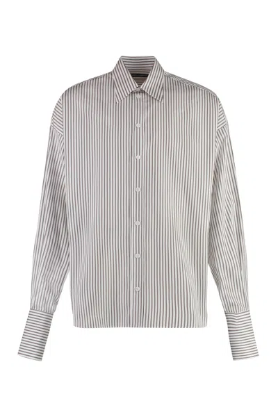 Dolce & Gabbana Striped Cotton Shirt In Rigato (white)