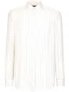 Dolce & Gabbana Striped Poplin Martini-fit Shirt In White