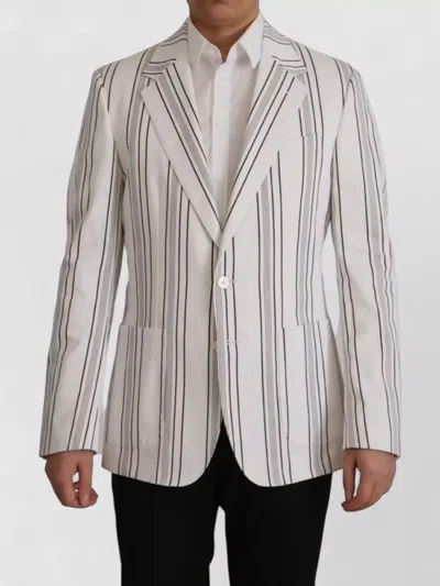Dolce & Gabbana Striped Cotton Single Breasted Blazer In Multi
