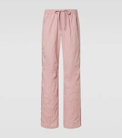 Dolce & Gabbana Striped Cotton Twill Wide-leg Pants In Multi