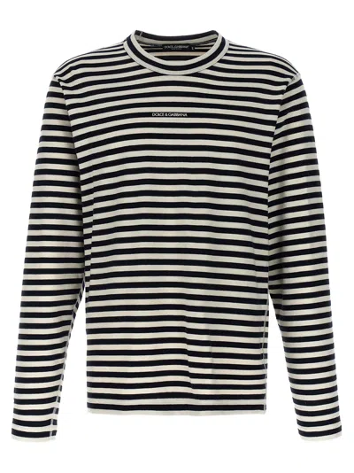 DOLCE & GABBANA STRIPED CREWNECK T-SHIRT