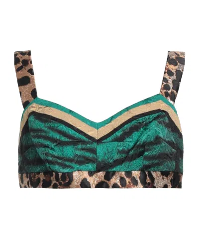 Dolce & Gabbana Striped Crop Top In Purple