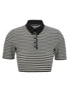Dolce & Gabbana Women Striped Cropped Polo Shirt