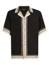 Dolce & Gabbana Men Hawaii Shirt With Logo And Striped Print In Multi