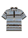 Dolce & Gabbana Gestreiftes Poloshirt Mit Rautenmuster In Blue