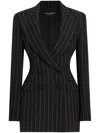 Dolce & Gabbana Pinstripe Double-breasted Blazer In Black