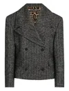 Dolce & Gabbana Pinstriped Wool-blend Double-breasted Jacket In Gray