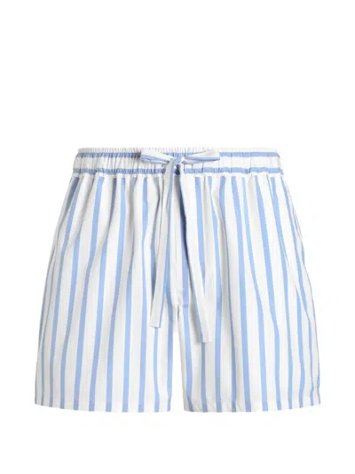 Dolce & Gabbana Striped Drawstring Shorts In White
