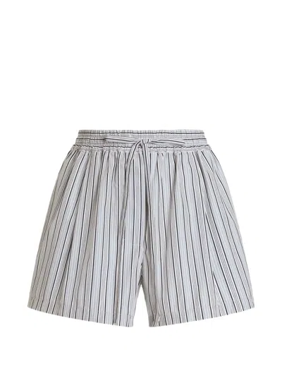 Dolce & Gabbana Striped Drawstring-waistband Shorts In Gray