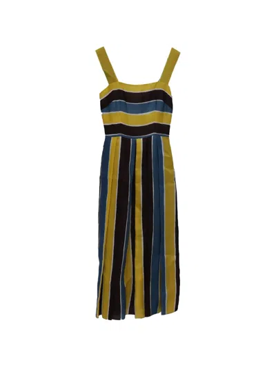 Pre-owned Dolce & Gabbana Striped Dress In Yellow
