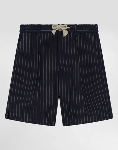 Dolce & Gabbana Striped Fabric Shorts In Multicolor