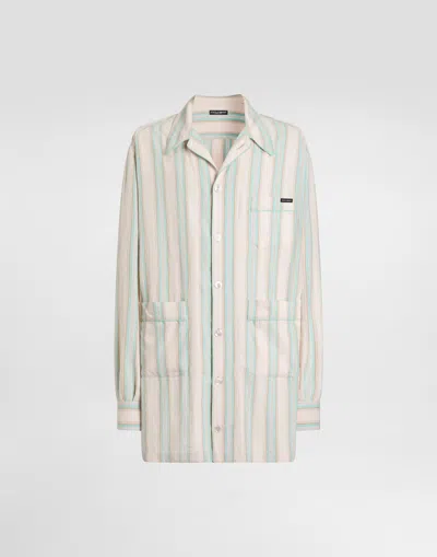 Dolce & Gabbana Shirt Men Color Striped In Multi
