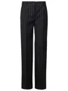 Dolce & Gabbana Flared Pinstripe Wool Pants In Black
