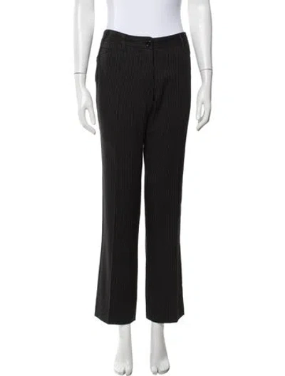 Pre-owned Dolce & Gabbana Striped Flared Pants In Black