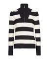 Dolce & Gabbana Striped Half-zip Jumper In Black