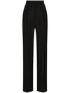 Dolce & Gabbana Striped High-waisted Trousers In Black
