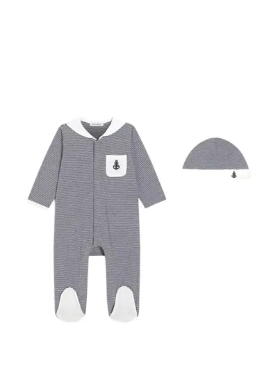 Dolce & Gabbana Babies' Striped Jersey Gift Set In Gray