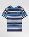 Dolce & Gabbana Striped Appliqué T-shirt In Blue