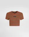 Dolce & Gabbana Striped Jersey T-shirt In Multicolor