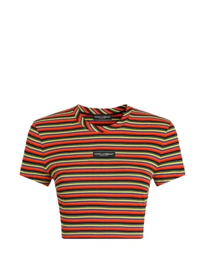 Dolce & Gabbana Striped Jersey T-shirt In Multi