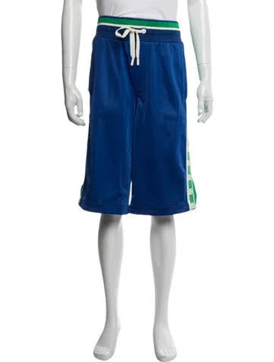 Pre-owned Dolce & Gabbana Striped Jogger Shorts In Blue