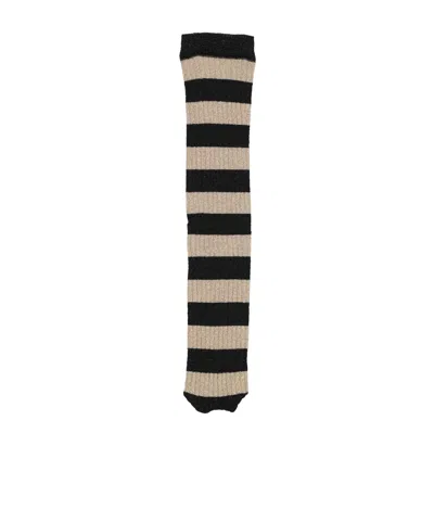 Dolce & Gabbana Striped Kneehigh Socks In Black
