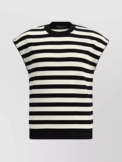 DOLCE & GABBANA STRIPED KNIT VEST FOR CASUAL ELEGANCE