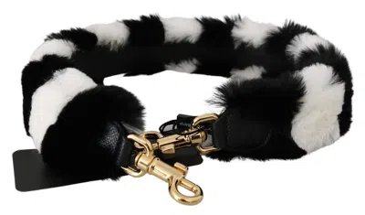Dolce & Gabbana Striped Lapin Fur Shoulder Strap In Multicolor