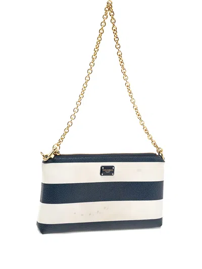 Pre-owned Dolce & Gabbana Striped Leather Chain-strap Shoulder Bag