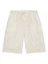 Dolce & Gabbana Striped Linen Shorts In Neutrals