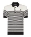 Dolce & Gabbana Dg Patch Striped Knitted Polo Shirt In White