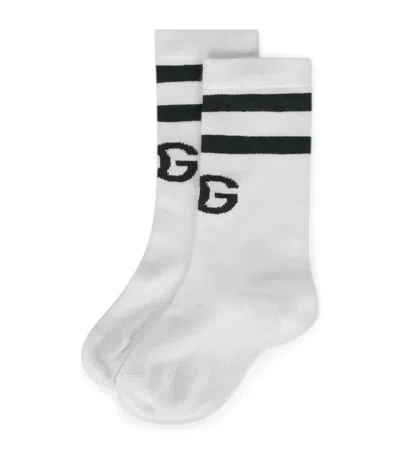 Dolce & Gabbana Kids' Striped Logo Socks