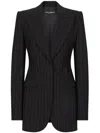 Dolce & Gabbana Single-breasted Pinstripe Wool Turlington Jacket In Black