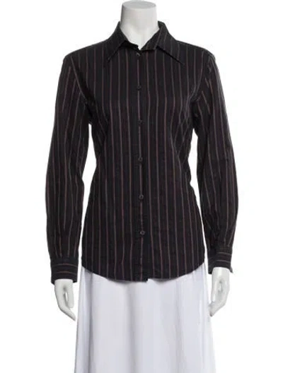 Pre-owned Dolce & Gabbana Striped Long Sleeve Blouse In Multi