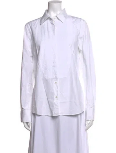 Pre-owned Dolce & Gabbana Striped Long Sleeve Button-up Top In Neutral