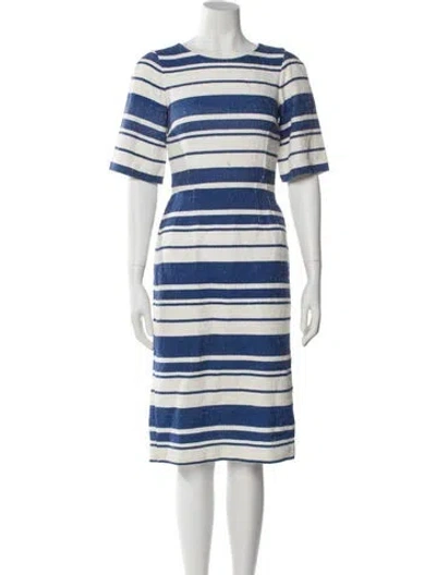 Pre-owned Dolce & Gabbana Striped Midi Length Dress In Blue