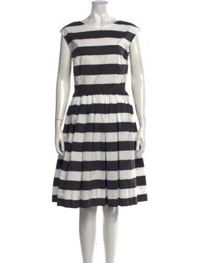 Pre-owned Dolce & Gabbana Striped Midi Length Dress W/ Tags In Grey