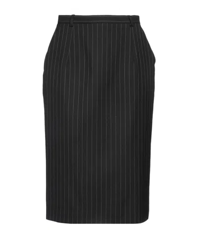 Dolce & Gabbana Striped Midi Skirt In Multi