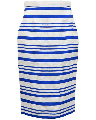 Pre-owned Dolce & Gabbana Striped Midi Skirt, Size It, 38 (authentic Pre-loved)