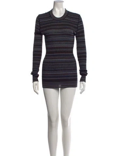 Pre-owned Dolce & Gabbana Striped Mini Dress In Blue