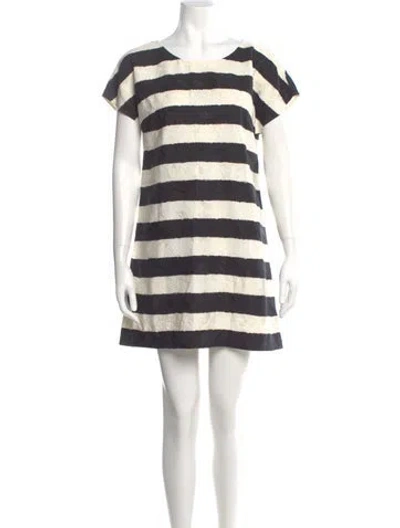 Pre-owned Dolce & Gabbana Striped Mini Dress In Neutral