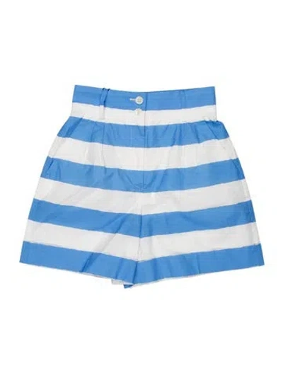 Pre-owned Dolce & Gabbana Striped Mini Shorts W/ Tags In Blue
