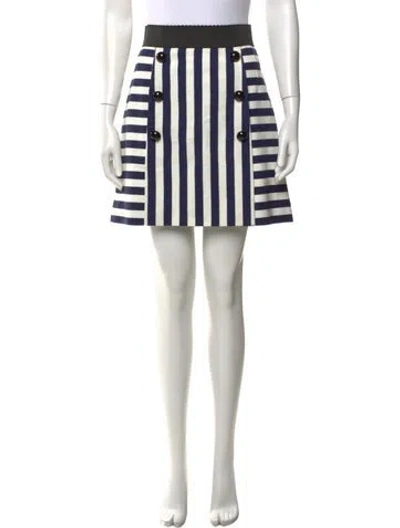 Pre-owned Dolce & Gabbana Striped Mini Skirt In Black