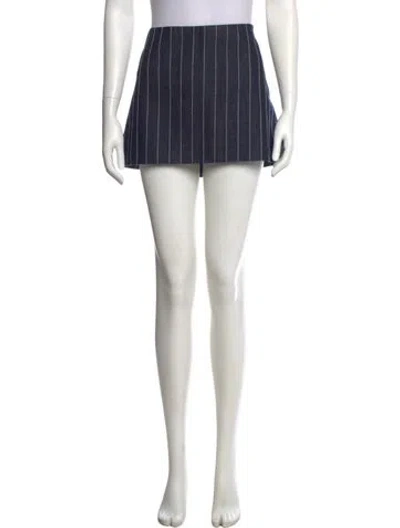 Pre-owned Dolce & Gabbana Striped Mini Skirt In Blue