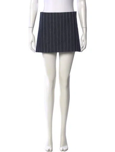 Pre-owned Dolce & Gabbana Striped Mini Skirt In Blue