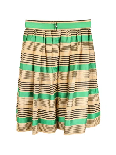 Pre-owned Dolce & Gabbana Striped Mini Skirt In Green