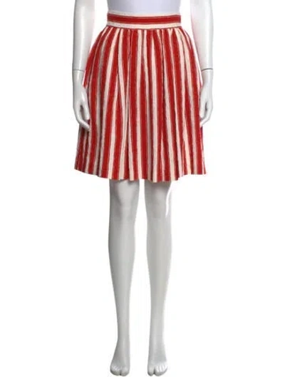 Pre-owned Dolce & Gabbana Striped Mini Skirt In Red
