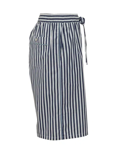Dolce & Gabbana Striped Mini Trousers With Drawstring In Rigato
