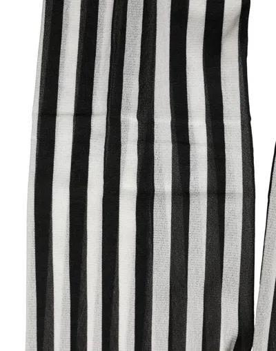 Dolce & Gabbana Striped Nylon Leggings In Black