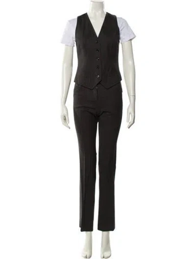 Pre-owned Dolce & Gabbana Striped Pantsuit In Gray